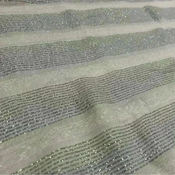 Vintage Dia Women’s Maxi Swim Cover Sheer White Silver Stripe Size M - Picture 7 of 10